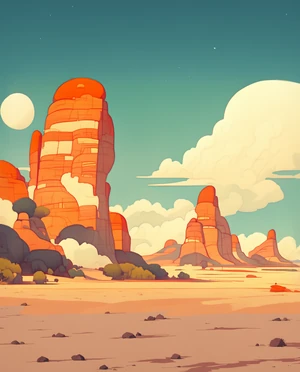Surreal desert landscape