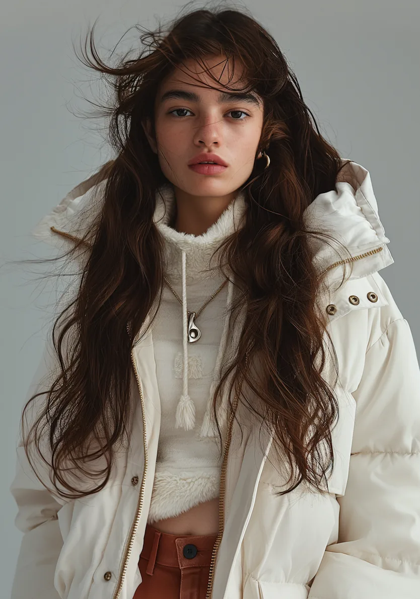 Amelia Carter in a winter styling portrait