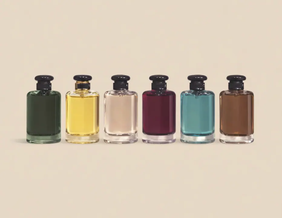 Northline color study — glass bottles on a warm field