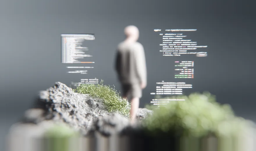 Product design — figure in a landscape of interface fragments