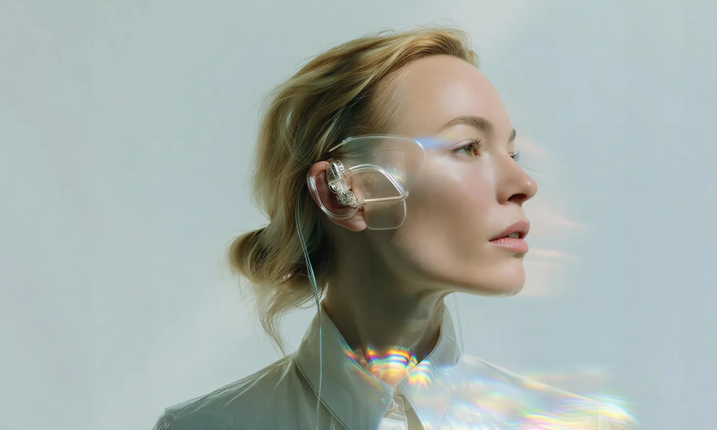 Portrait with futuristic eyewear